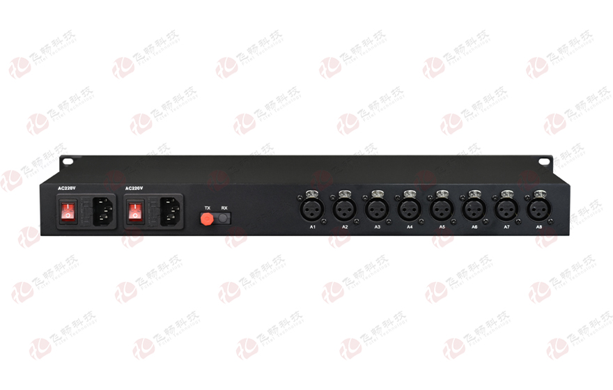 飛暢科技-8路AES/EBU數(shù)字音頻、8路模擬音頻 混合光端機(jī)