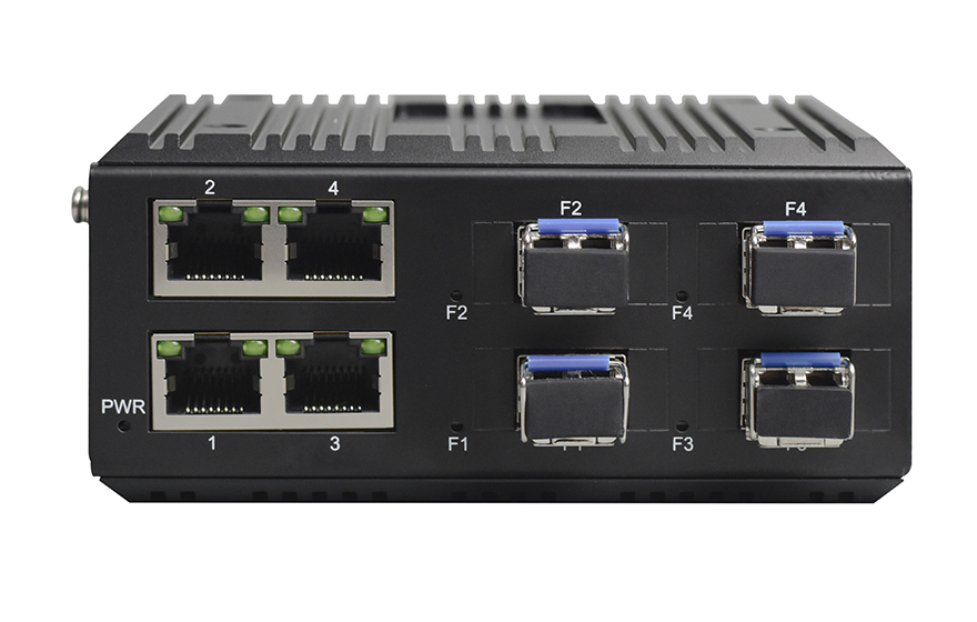 飛暢科技-工業(yè)軌式 全國產(chǎn)輕管理型4路千兆電+4千兆固定光口 交換機(jī)