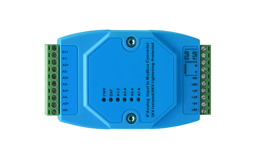 飛暢科技-工業(yè)級 軌式8路模擬量輸入 ModBus RTU 采集器