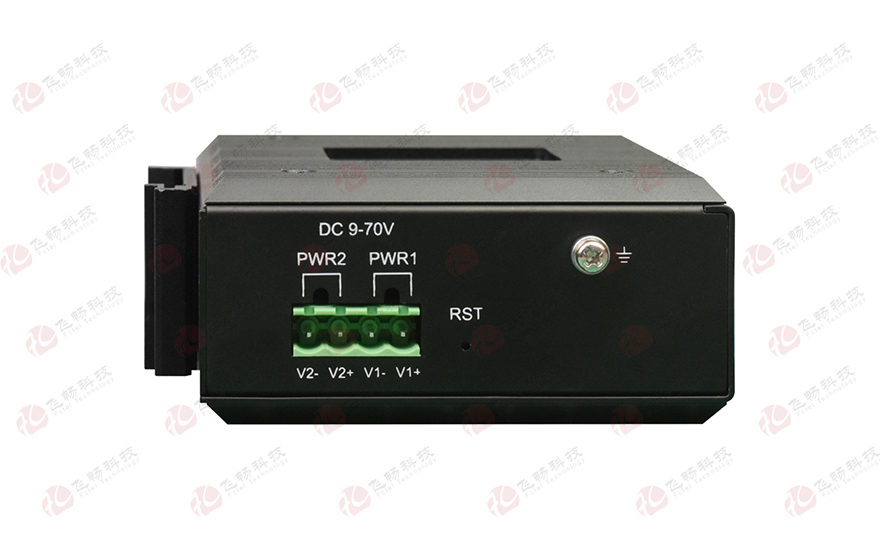 飛暢科技-工業(yè)軌式2路串口／4路開(kāi)關(guān)量+4路百兆電 光端機(jī)